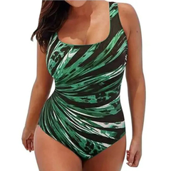 Sexy one-piece swimwear tamanho grande com push-up mulheres plus size maiô fech - Show Drop