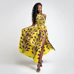 Vestidos bandagem africanos para mulheres, macacão estampado vintage, saia long - comprar online