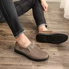 Sapatos masculinos casuais de malha, calçados rasos para homens estilo verão, - Show Drop