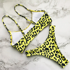 Women's Sexy Leopard Bikini Set, Swimwear Feminino, Maiô, Banhista Brasileiro,