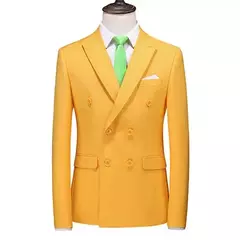 Imagem do Smoking masculino trespassado terno de negócio, masculino slim fit roupas casua