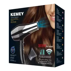 Kemei secador de cabelo profissional 3000 watts tamanho completo salão de belez - Show Drop