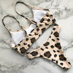 Women's Sexy Leopard Bikini Set, Swimwear Feminino, Maiô, Banhista Brasileiro,