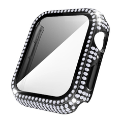 Vidro Temperado Embutido para Apple Watch, Caixa de Diamante, Série iWatch 8, 7 - loja online