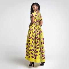 Vestidos bandagem africanos para mulheres, macacão estampado vintage, saia long na internet