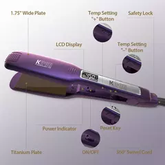 KIPOZI-profissional alisador de cabelo liso de titânio, display LCD digital, du na internet