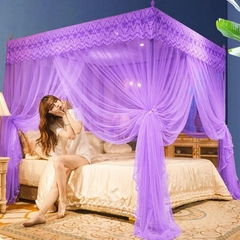 Mosquiteiro para cama de casal, romântico Princess Canopy, bordado de malha, re