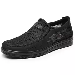 Sapatos masculinos casuais de malha, calçados rasos para homens estilo verão,