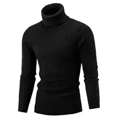 Suéter de malha de gola alta masculino, jumper quente, malha de lã, casual, ma - comprar online