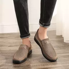 Sapatos masculinos casuais de malha, calçados rasos para homens estilo verão,