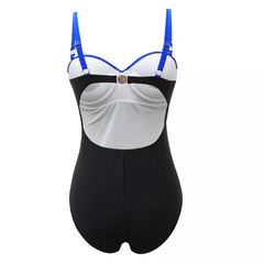 Sexy one-piece swimwear tamanho grande com push-up mulheres plus size maiô fech - Show Drop