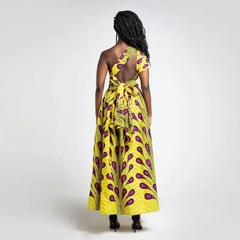 Vestidos bandagem africanos para mulheres, macacão estampado vintage, saia long - Show Drop