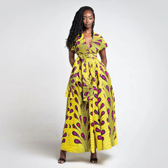 Vestidos bandagem africanos para mulheres, macacão estampado vintage, saia long na internet