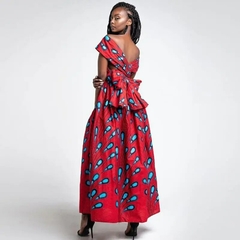 Imagem do Vestidos bandagem africanos para mulheres, macacão estampado vintage, saia long