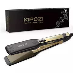 Imagem do KIPOZI-profissional alisador de cabelo liso de titânio, display LCD digital, du