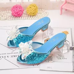 Sapatos de couro dos desenhos animados para meninas, Chinelos Frozen Princess pa - comprar online