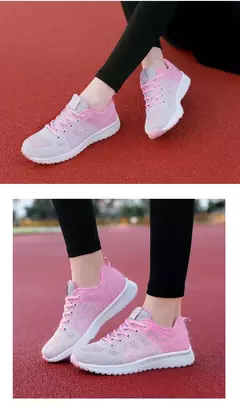 Novas mulheres sapatos casuais moda respirável andando malha sapatos planos tê