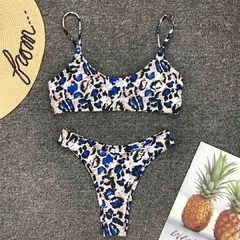 Women's Sexy Leopard Bikini Set, Swimwear Feminino, Maiô, Banhista Brasileiro, - loja online