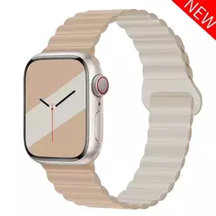 Pulseira Magnética para Apple Watch, Pulseira de Silicone, Pulseira Esportiva,