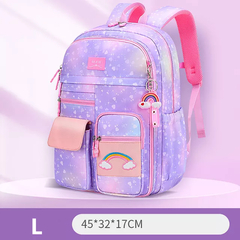 Mochila primária para meninas, colorida, impermeável, série arco-íris, mochi - Show Drop