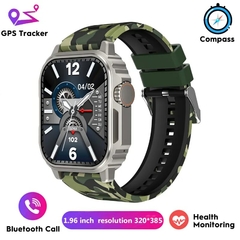 Imagem do Smartwatch militar ao ar livre para homens e mulheres, relógio inteligente NFC,