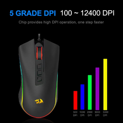 REDRAGON COBRA M711 RGB USB Wired Gaming Mouse 12400 DPI 9 Botões Ratos Program