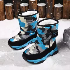 5-12 inverno quente pele botas de neve crianças sapatos peludos meninos menina - Show Drop