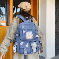 Imagem do Popular cor roxa rosa meninas alta escola estudante mochila sacos