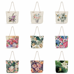 Moda bonito floral impressão bolsas casuais de alta capacidade das mulheres sac na internet