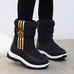 Inverno quente pele tornozelo botas crianças preto peludo sapatos meninas antid - loja online