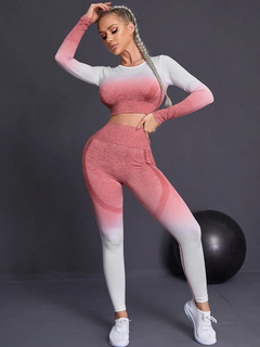 Imagem do Gradient Yoga Set para Mulheres, Roupas Sem Costura, Sportswear, Fato De Treino