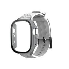 Case + Strap para Apple Watch Band, Pulseira Padrão Futebol, Case PC Correa, Sm