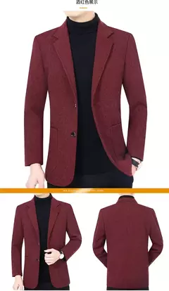 Blazers masculinos de um só peito, roupas casuais, casacos masculinos, jaqueta - comprar online