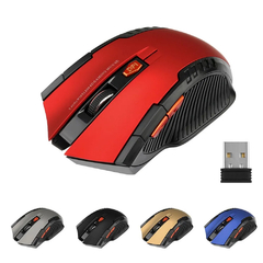 Mouse óptico sem fio com receptor usb, 2 ghz, 1600dpi, 6 botões, para computad