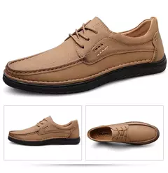 CLOHOO-Sapatos masculinos de couro, mocassins clássicos, costurados à mão, re - comprar online