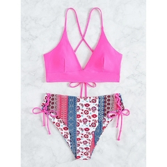 Biquíni Estampado Floral 2023 Maiô Nova Cintura Alta Swimwear Mulher Sexy Biqu - comprar online