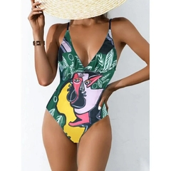 Maiô de uma peça para mulheres, moda praia, roupa de banho com almofada, impre - comprar online