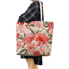 Imagem do Moda bonito floral impressão bolsas casuais de alta capacidade das mulheres sac