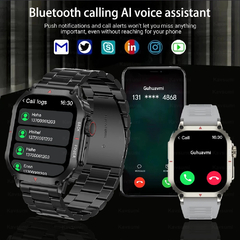 Relógio Inteligente Impermeável para Homem, Bluetooth Call Smartwatch, Pressã na internet