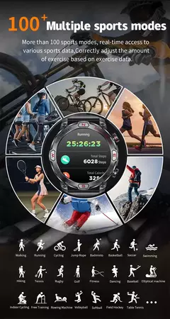 Smartwatch esportivo AMOLED com lanterna para homens, rastreador de fitness à p - comprar online