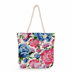 Moda bonito floral impressão bolsas casuais de alta capacidade das mulheres sac