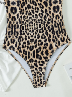 Maiô leopardo feminino, roupa de banho brasileira sexy, maiô push up feminino, - Show Drop