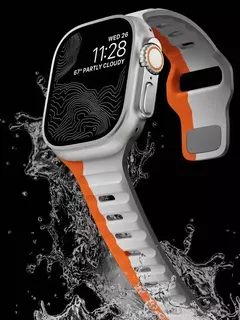 Pulseira de Silicone Suave para Apple Watch, Ultra 2, 49mm, 44mm, 45mm, 42mm, 41 - loja online