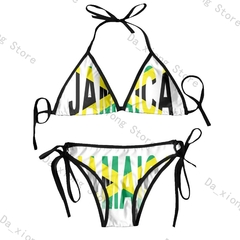 Imagem do Biquíni tanga brasileira para as mulheres, roupas de praia, sexy, com bandeira,