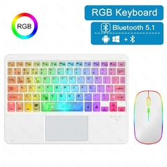 Teclado Ultra-Slim Portátil Sem Fio Bluetooth, Recarregável, Retroiluminado, T