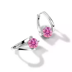 Imagem do S925 Prata Moissanite Brincos para Mulheres, Pedra Multicolor, Charme Feminino,