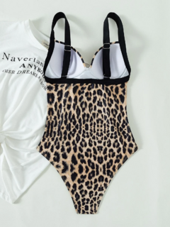 Maiô leopardo feminino, roupa de banho brasileira sexy, maiô push up feminino, - loja online