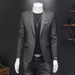 Blazer Casual de Negócios Masculino, Jaqueta Monocromática, Casacos Oversize, na internet