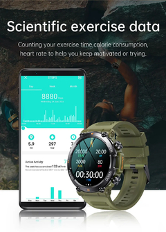 MELANDA-Bluetooth Call Smart Watch para Homens, Rastreador de Fitness Esportivo, - comprar online