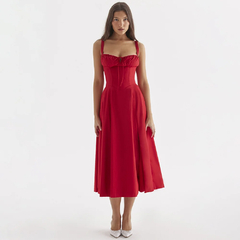 Giyu-vestido longo sexy para mulheres, casual com renda, sem encosto, festa band